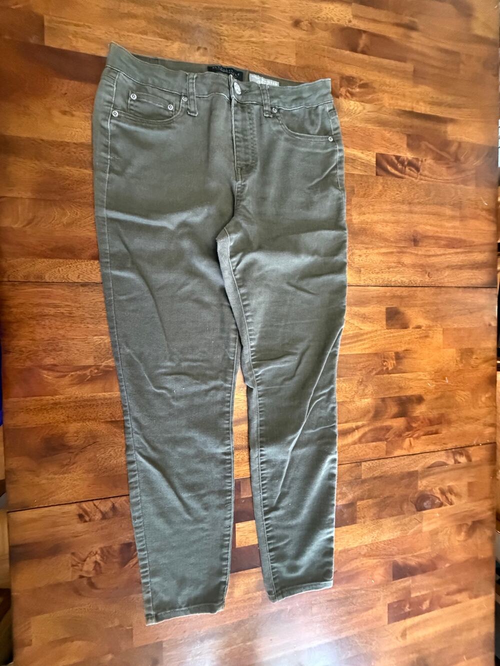 Aeropostale High Waisted Jegging Womens 8 Reg Olive Green Skinny Stretch Jeans